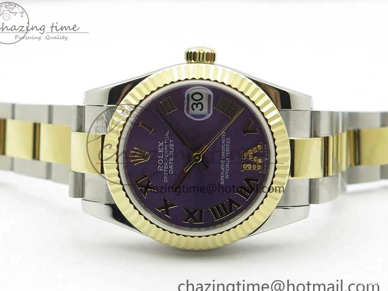 Dial BP Oyster Bracelet on YG Best Purple Maker 31mm Edition Roman 278273 SS Datejust YG SS 0203